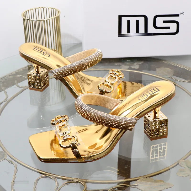 Glass heels sandals online