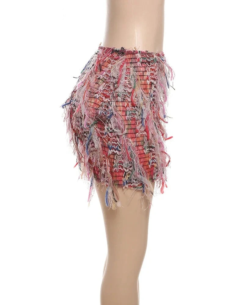 Sequin tassel mini skirt sales