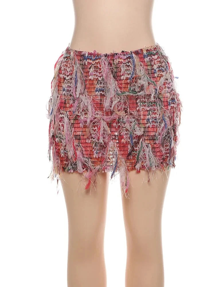 More About Me Colorful Tassel Mini Skirt Mi que lla s Closet